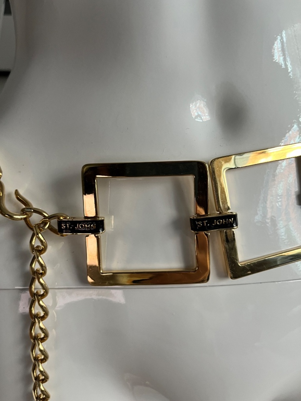 St. John Vintage Square Metal Toned Belt - Picture 5 of 6